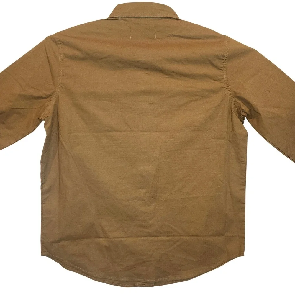 Caterpillar Men XL Ripstop Long Sleeve Work Shirt Coyote Tan CAT Logo NWT 3519